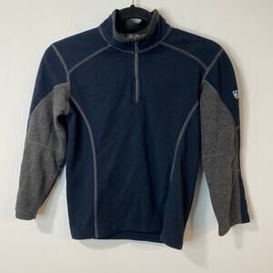 Kuhl Boys Kashmira Quarter Zip Fleece Pullover Sweatshirt Navy Blue Small 7/8